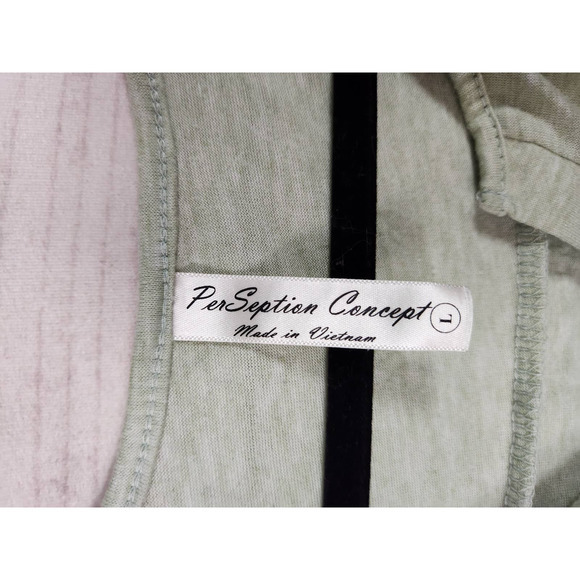 PerSeption Concept Womens Green V-Neck Sleeveless Button Front Blouse Size Large - Picture 3 of 6
